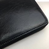 Replica Gucci Black Cheap Leather Zip Around Wallet With Interlocking G 575988