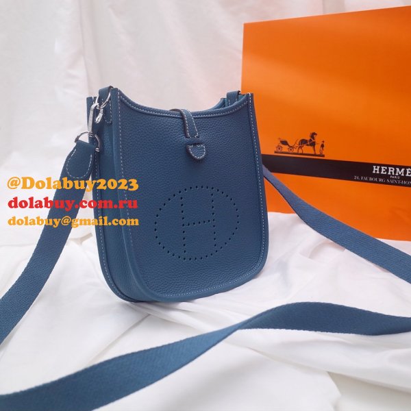 Cheap High Quality Replica Hermes Evelyne For Blue Sale