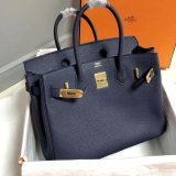 Hermes Birkin 35cm Togo leather Handbags Dark Blue