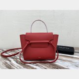 Celine cheap nano belt red bag in grained calfskin