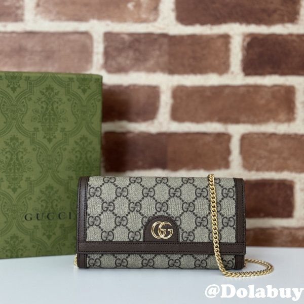 Gucci Ophidia Chain 1:1 Mirror Inspired 772309 Wallet GG Canvas Continental