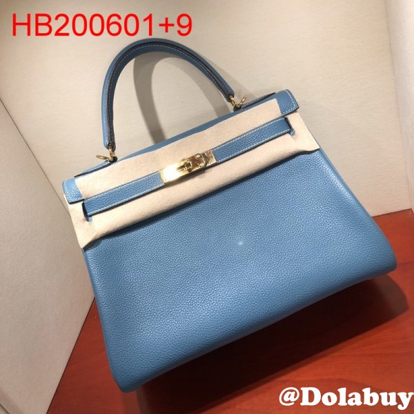 Hermes Kelly 32cm Togo leather Blue