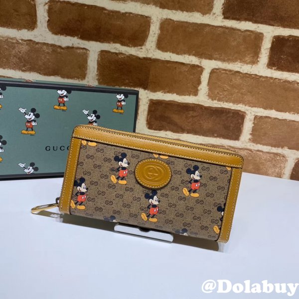 High Quality Gucci UK Beige Disney 602532 zip around wallet