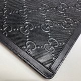 Gucci High Quality 646449 GG embossed pouch black bag