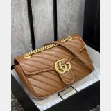 Gucci Replica GG Marmont 443497 small matelassé shoulder brown bag