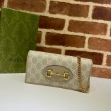 Gucci Replica 621892 Horsebit 1955 wallet with chain Top Quality GG Supreme