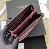 Best CC Leather Matelasse Round Zipper Long Wallet A50097