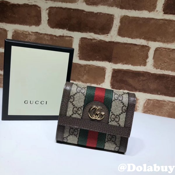 UK Gucci Replica Brown Ophidia GG 523174 wallet