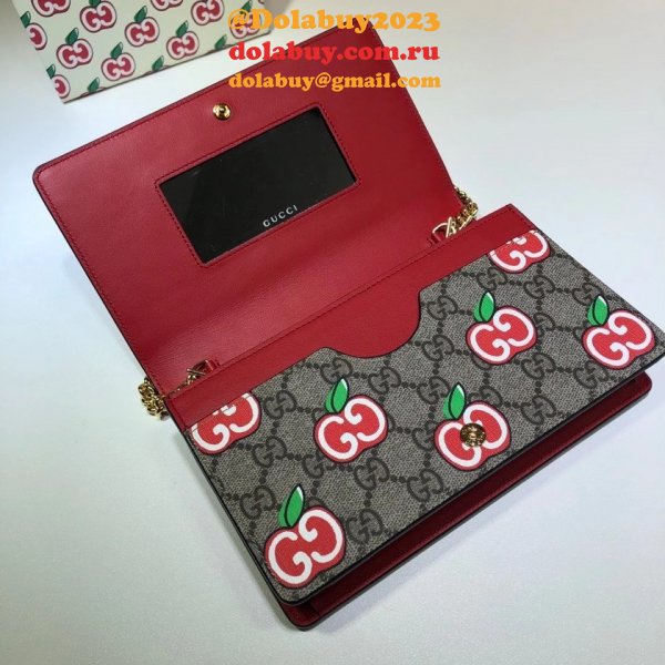 Gucci Wholesale Chain card case wallet with GG apple print