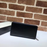 Replica Gucci Black Cheap Leather Zip Around Wallet With Interlocking G 575988