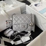 Top Quality CC CF mini classical AS1786 SILVER BALL bag