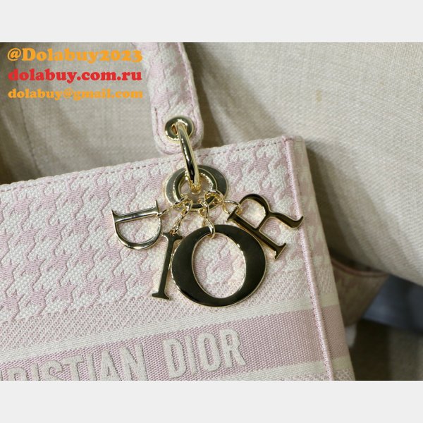 Wholesale Replica Dior Lady Dior Large Pink/Blue Bags