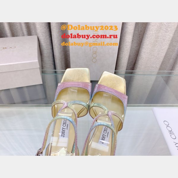 High Heeled Sandals Duplicate Heel: 8.5 cm / 10cm Jimmy Choo Shoes