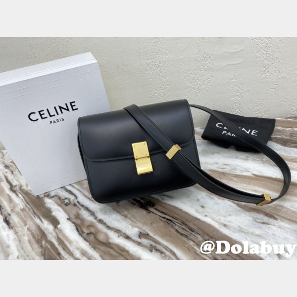 Replica Celine Teen Classic Leather Shoulder Black Bag