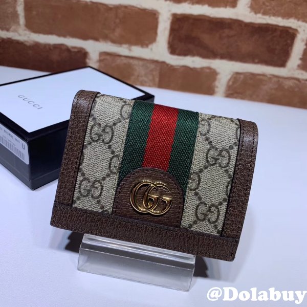 Replica Gucci GG AAA+ Supreme Ophidia Card Case Wallet 523155