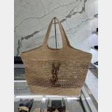 Top Quality YSL I CARE 698651 raffia weaving shopping bag