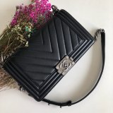 UK CC V Le Boy Top Quality Replica Black Bags Lambskin 25cm