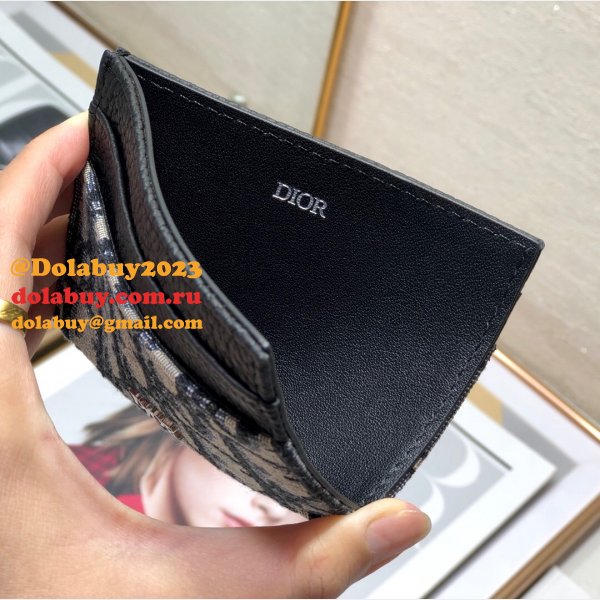 Replica Dior Oblique Jacquard Card Holder