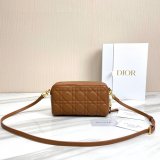 High Quality Dior Caro Bag Brown Supple Cannage Calfskin