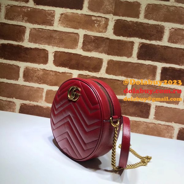 Top Quality 550154 Gucci GG Marmont mini round shoulder bag