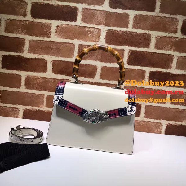 Best Gucci Replicas Lilith Top Handle Bag Leather 453751 Snakeskin Small