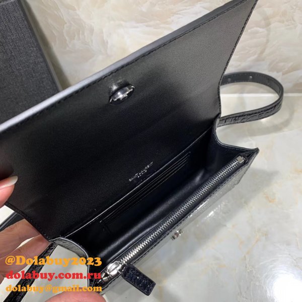 Replica black Saint Laurent YSL Monogram Logo Fanny Pack