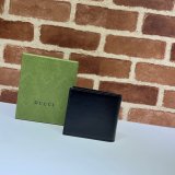 Gucci Fake 428726 China Black Leather GG Marmont Large Bi-Fold Wallet