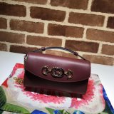 7 Star Gucci 564718 Strawberry Print Leather Zumi Mini Replica Bag