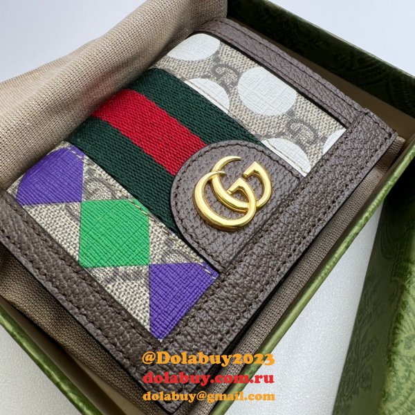 Quality Replicas 1:1 Gucci 523155 GG Supreme Ophidia Card Case Wallet