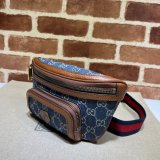 Sale Gucci Fake Belt bag with Interlocking G 682933 blue and ivory GG