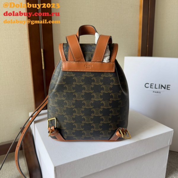 Backpack Celine Replica 197662 Folco Triomphe Canvas Bag