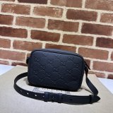 Gucci 1:1 GG Rubber-effect 771321 Shoulder Black Replica Bag