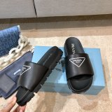 Replica Prada Black And White Leather slides