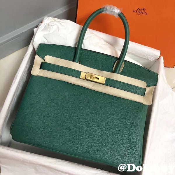 Hermes Birkin 35cm Togo leather Handbags Green