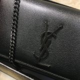 YSL Replica Crossbody Bags Leather & Chain 20cm Black