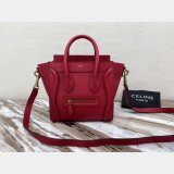 Celine Replica Red Luggage Nano Shopper 168243 Women's Leather