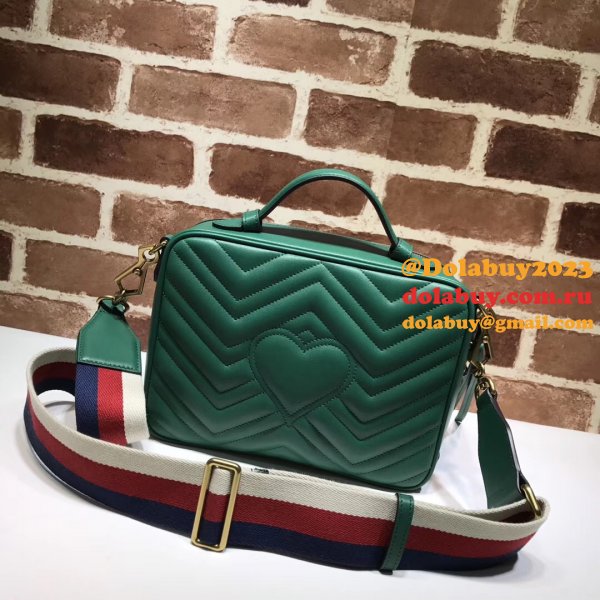 Top Quality Gucci Replica 498100 Leather GG Marmont Small Shoulder Bag