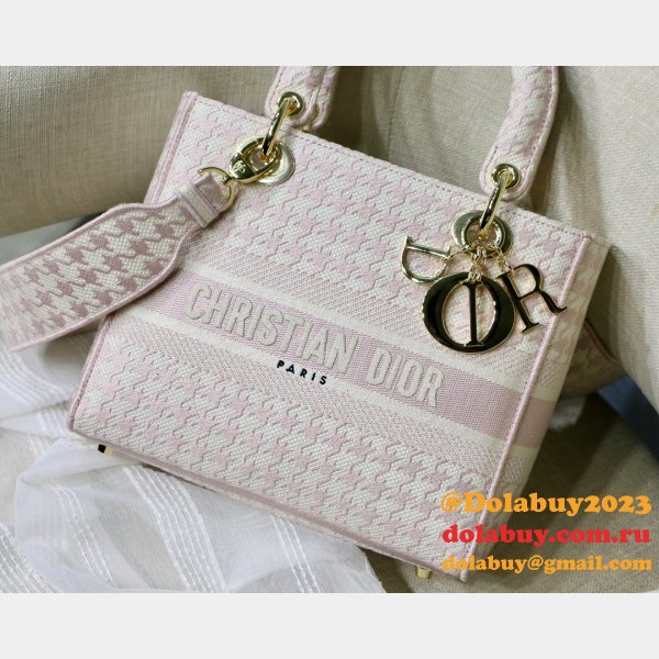 Wholesale Replica Dior Lady Dior Large Pink/Blue Bags