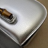 China Gucci 7 Star Bamboo 1947 675797/686864 top handle Silver bag