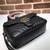 Top Quality Gucci Replica 498100 Leather GG Marmont Small Shoulder Bag