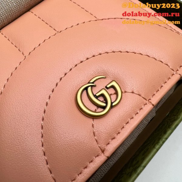 Gucci AAA+ 466492 Leather GG Marmont Card Case Knockoff Wallet