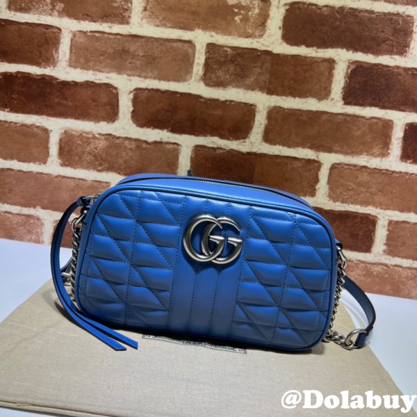 Gucci best site for replica 447632 Blue GG Marmont Crossbody Bags