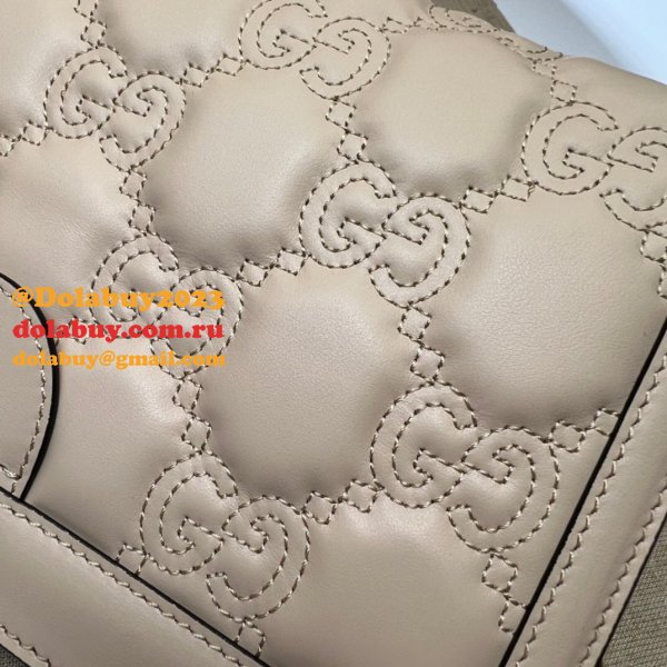 1:1 Replica Gucci 702200 GG Matelassé Leather Shoulder Bag designer bags