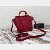 Celine Replica Red Luggage Nano Shopper 168243 Women's Leather