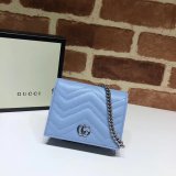 Best Pink/Yellow/Blue Gucci Replica GG Marmont card case 625693 wallet