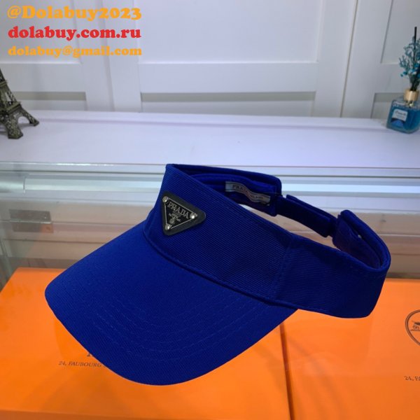 Wholesale Prada Metal triangle logo Empty top hat