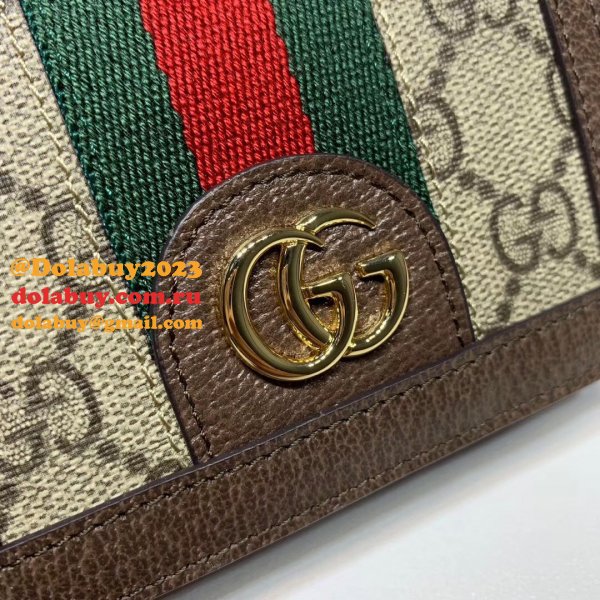 Replica Gucci GG AAA+ Supreme Ophidia Card Case Wallet 523155