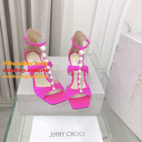 Suede Sandals Aura 95 Fake Jimmy Choo Heel: 8.5 cm Shoes