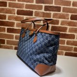 Dark blue Knockoff Gucci Ophidia GG medium tote 631685 Bag