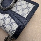 Gucci Fake 421970 GG Supreme Dionysus Mini Bag With dark blue Leather For Sale